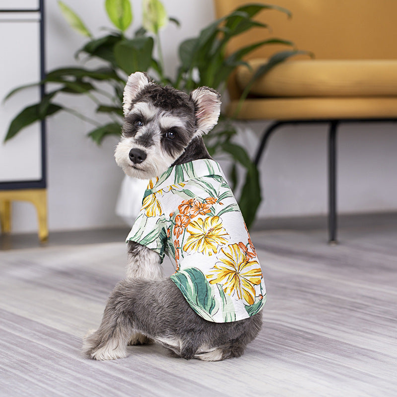New Pet Clothing Hawaiian Beach Casual Shirt For Big Dogs and Owner