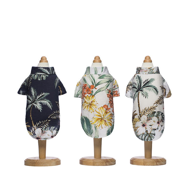 New Pet Clothing Hawaiian Beach Casual Shirt For Big Dogs and Owner