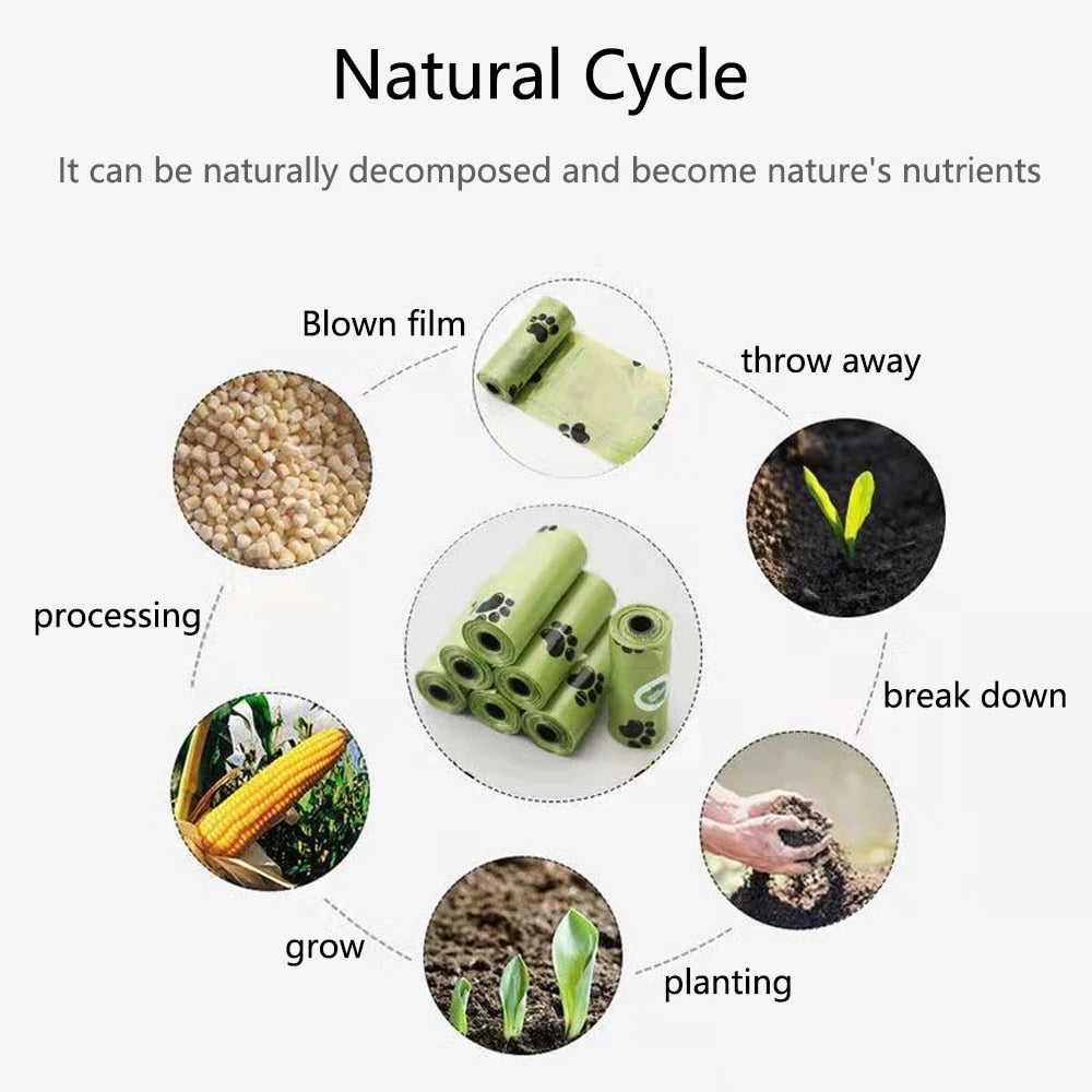 15 Bags / Roll Biodegradable Dog Poop Bags Waste Bag