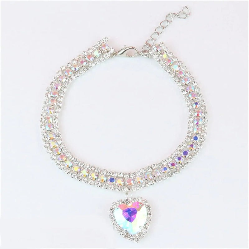 Bling Rhinestones Pet Dog Collars Adjustable Crystal Cat Dog Collar