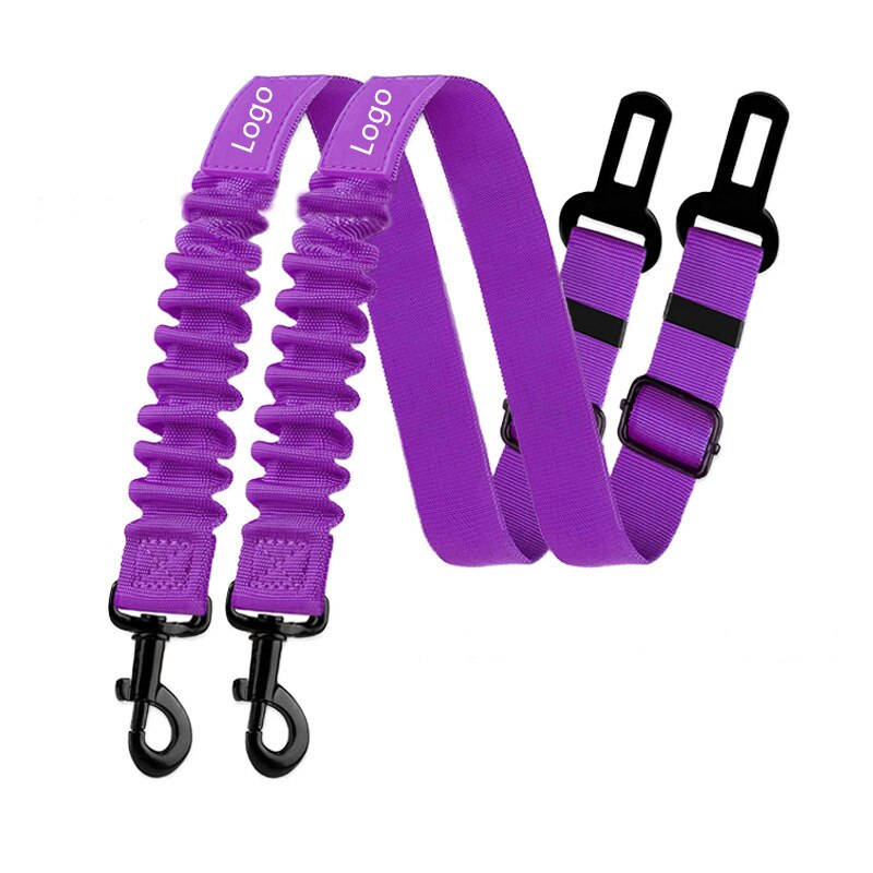 3pcs Set Retractable Dog Car Adjustable Seatbelts Nylon Pet Dog Safety Seat Belt