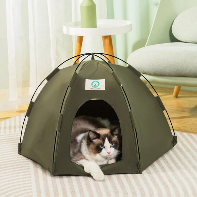 Cat Houses Portable Pet Outdoor Bed with Cushion Waterproof Cat Camping Tent