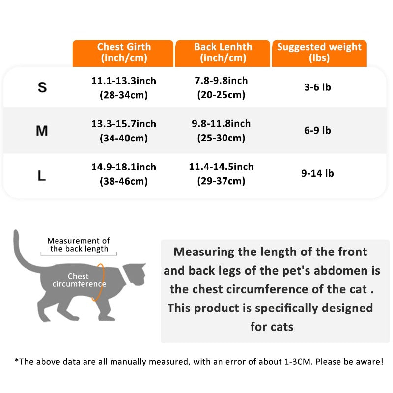 Cat Surgery Outfit Breathable Cat Recovery Suit Kitten Cat Onesie