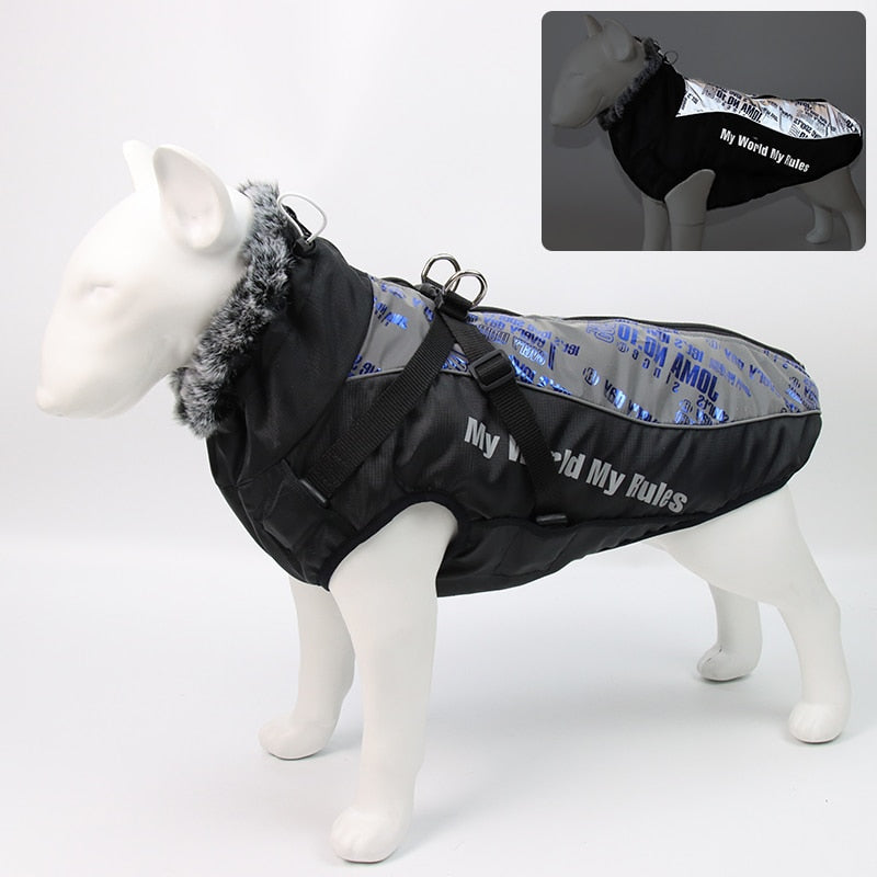Large Dogs Winter Warm Jacket Waterproof Reflective