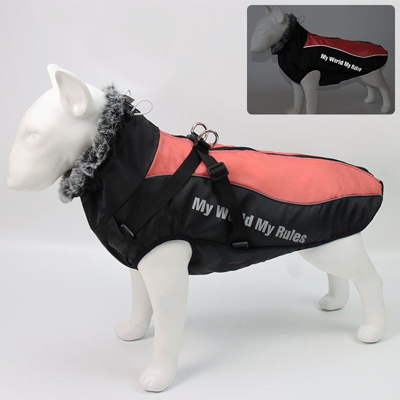 Large Dogs Winter Warm Jacket Waterproof Reflective