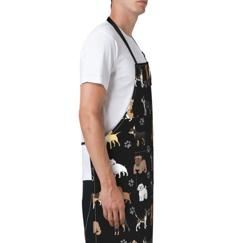 Dog Grooming Apron with 2 Pockets Women Men Adjustable Waterproof Bib Aprons
