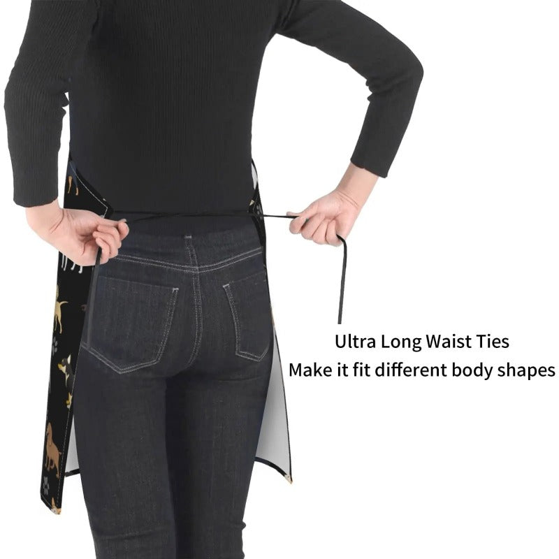 Dog Grooming Apron with 2 Pockets Women Men Adjustable Waterproof Bib Aprons