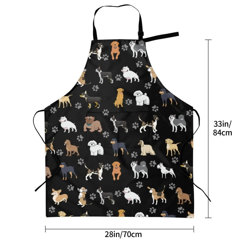Dog Grooming Apron with 2 Pockets Women Men Adjustable Waterproof Bib Aprons