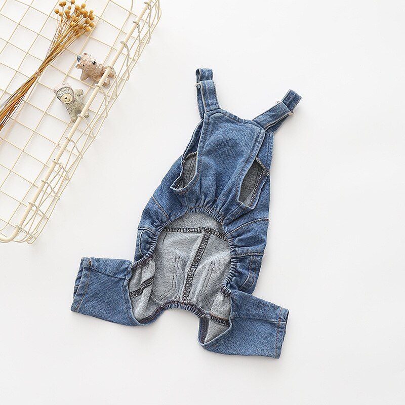 Denim Jumpsuit For Dogs Blue Jeans Dog Overalls Summer Dog Costume