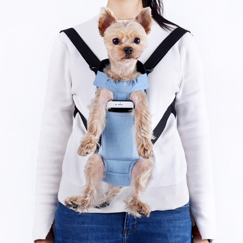 Denim Pet Dog Backpack Outdoor Travel Cat Dog Carrier Bag For Small Dogs