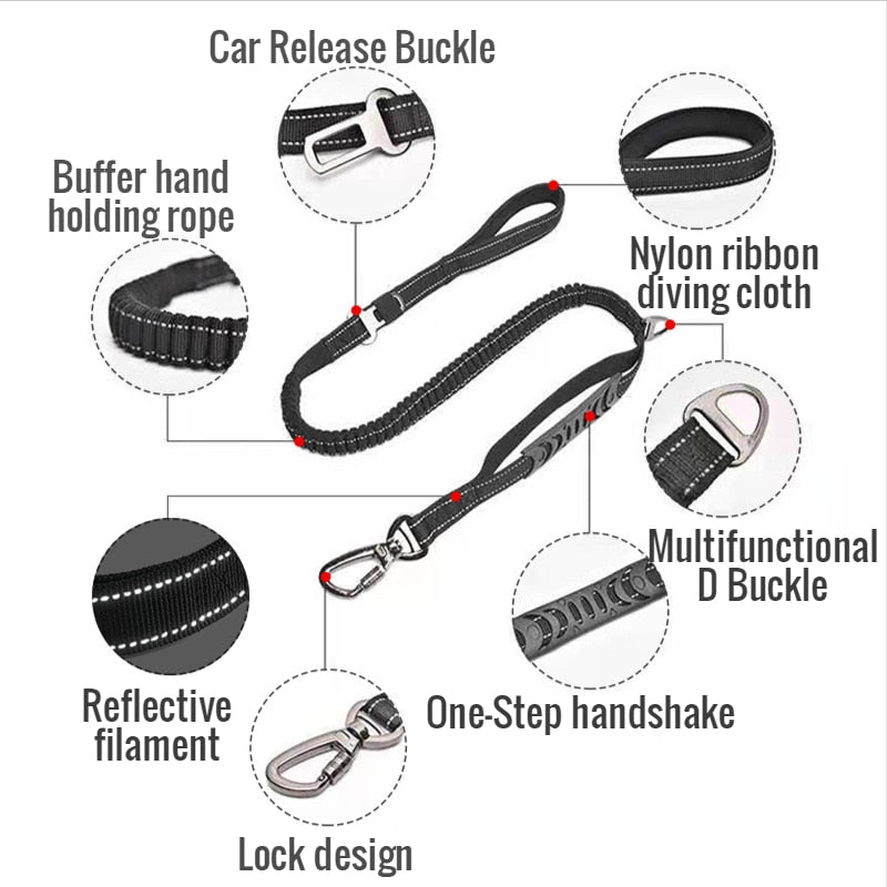 Dog Leash Rope Nylon Reflective Explosion-Proof Durable Leash For Large Dog