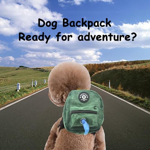 Dog Backpack Harness with Leash Adjustable Travel Hiking Walking Harness Backpack