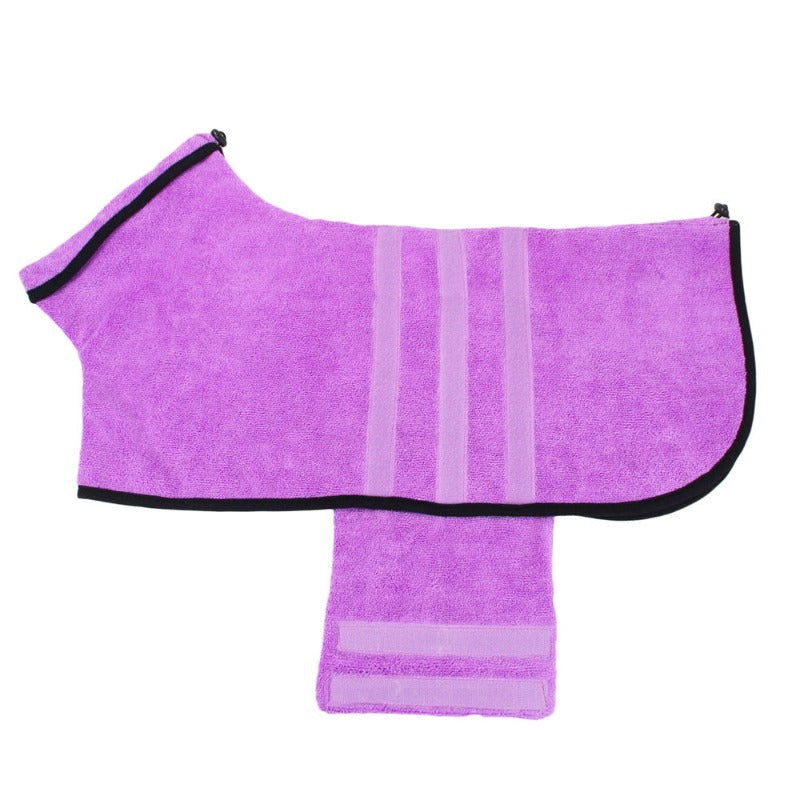Dog Bathrobe Super Absorbent Luxurious Soft Dog Bath Towel