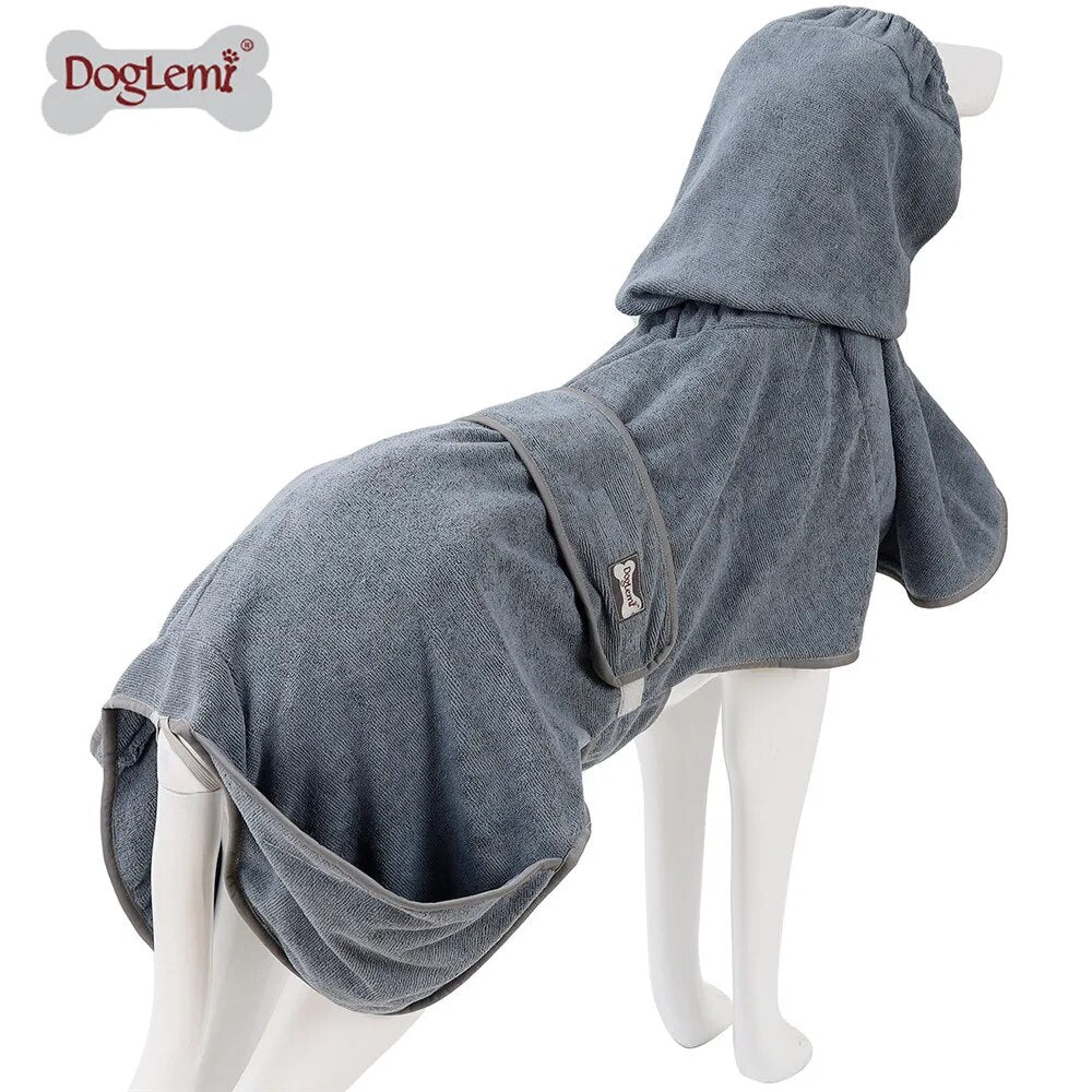 Dog Bathrobe Super Absorbent Pet Dog Cat Bath Towel Grooming Towel