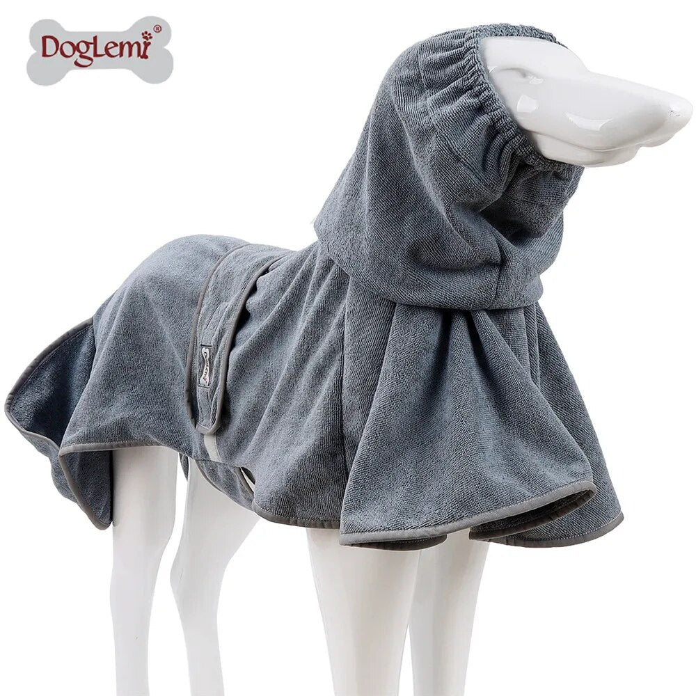 Dog Bathrobe Super Absorbent Pet Dog Cat Bath Towel Grooming Towel