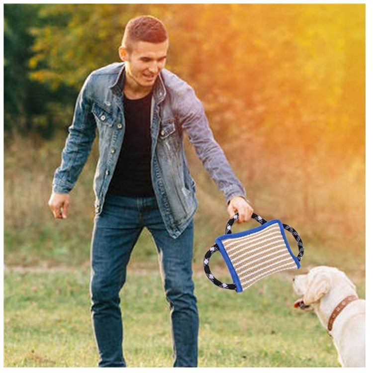 Dog Bite Pillow with 3 Comfortable Strong Handles Dog Tug Toy