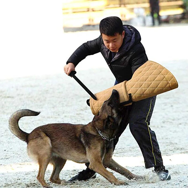 Dog Bite Sleeve With Handle Thickened Jute Training Young Arm Protection Safety Pet Dog Bite Sleeve