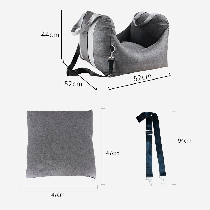 Portable Fully Detachable and Washable Dog Car Seat