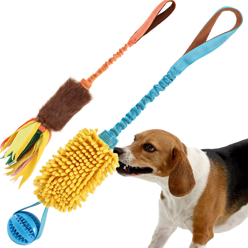 Dog Chew Rope Colorful Dog Tug Toy Elastic Drawstring Pet Chew Toy