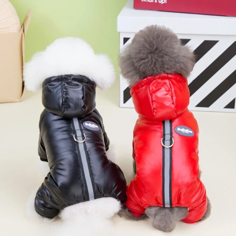 Dog Coat Windproof Jacket 4 Legs Warm Dog Jumpsuit