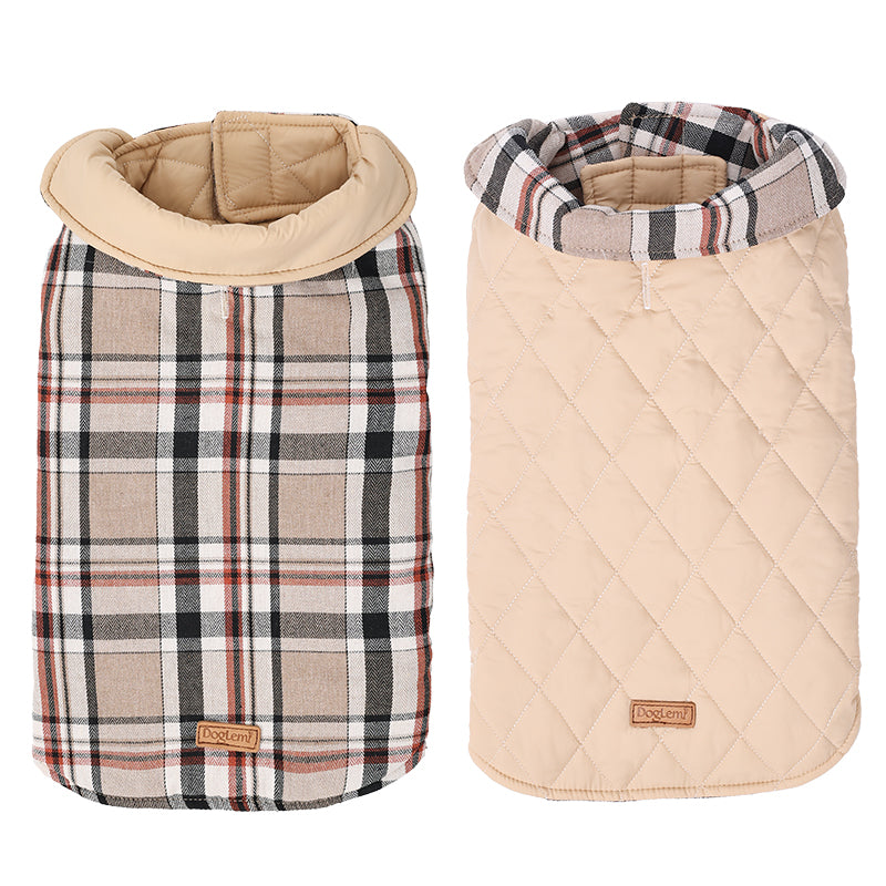 Dog Costume Waterproof Plaid Clothes Dog Winter Coat Warm Dog Jacket