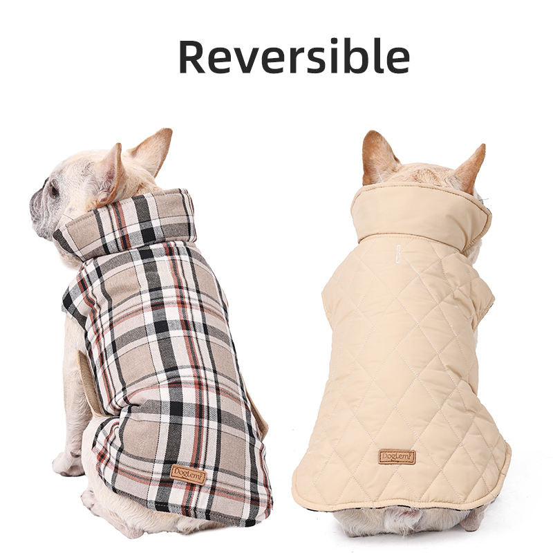 Dog Costume Waterproof Plaid Clothes Dog Winter Coat Warm Dog Jacket
