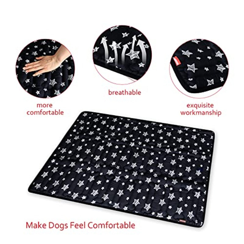 Anti-Slip Bottom Dog Crate Mat Machine Washable Soft Dog Bed Mat