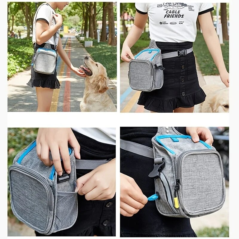 Dog Food Bag WIth Waterproof Dog Training Belt Bag And Shoulder Bag