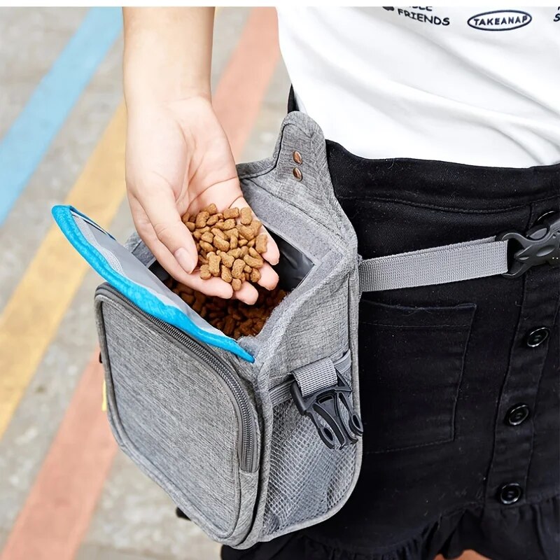 Dog Food Bag WIth Waterproof Dog Training Belt Bag And Shoulder Bag