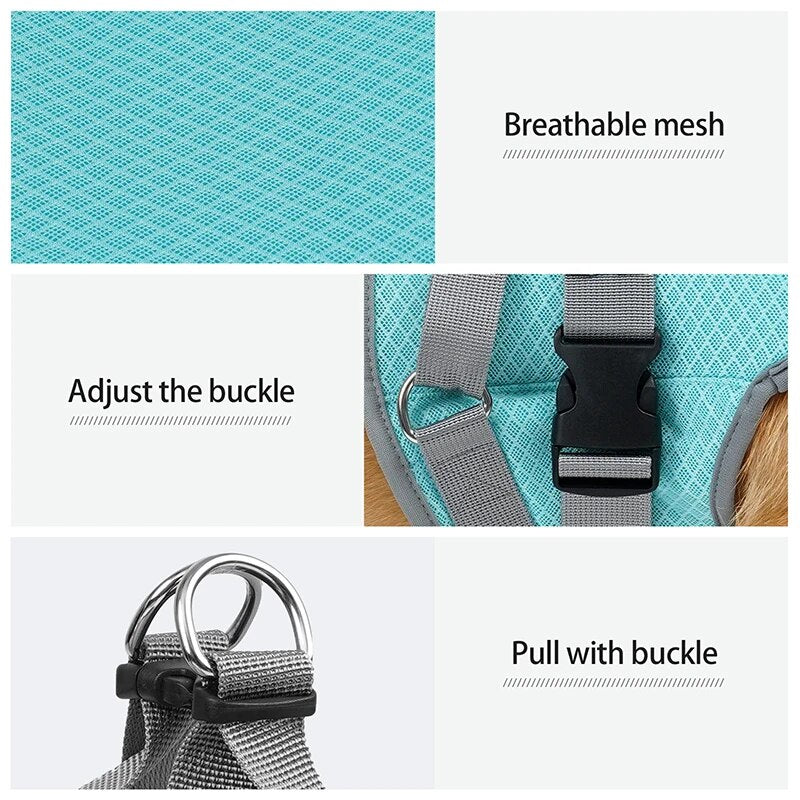 Dog Cooling Harness Mesh Dog Cooling Vest with D-Ring Adjustable Straps