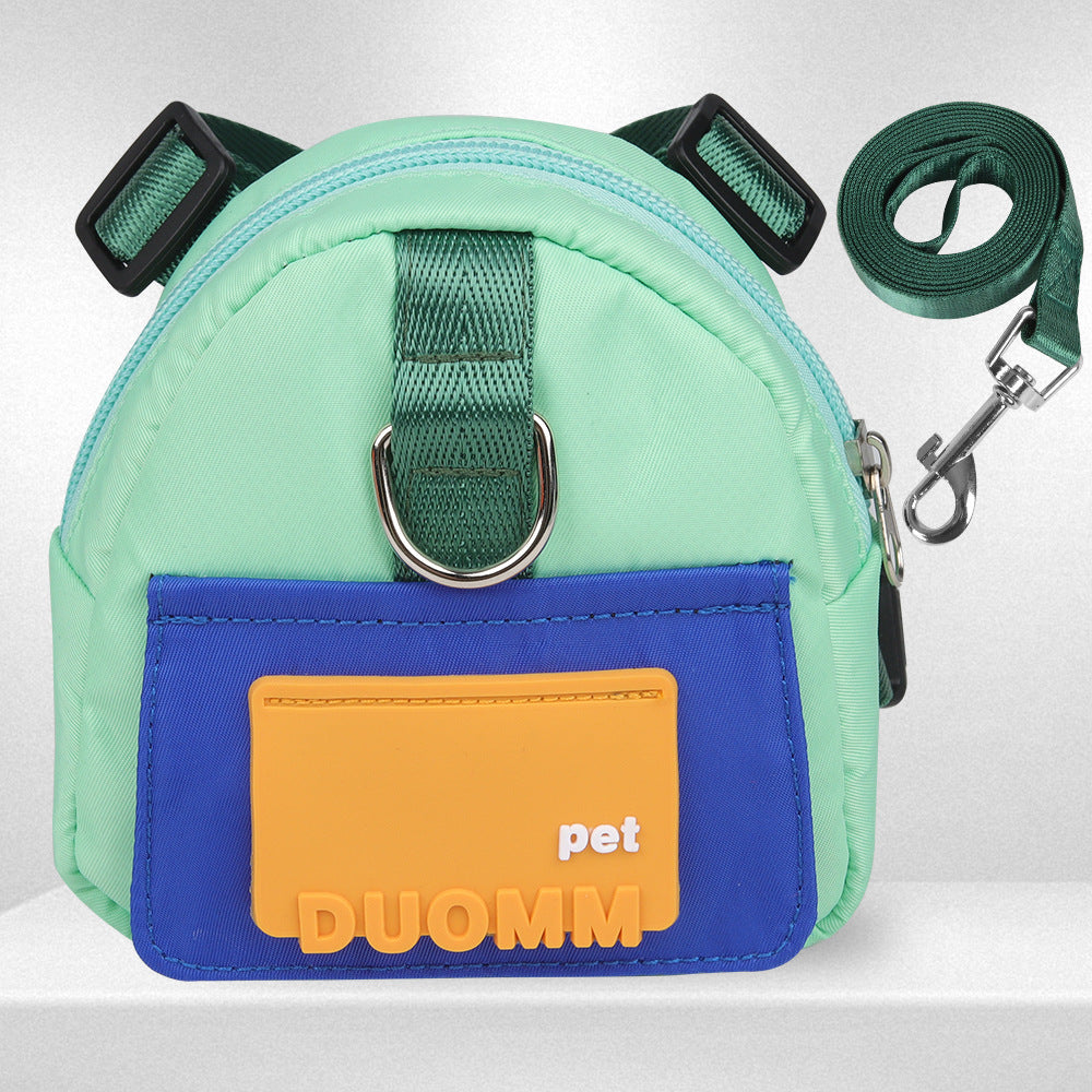 Adjustable Pet Dog Harness With Snack Storage Backpack