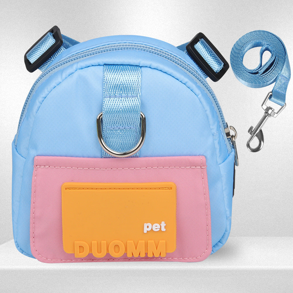 Adjustable Pet Dog Harness With Snack Storage Backpack