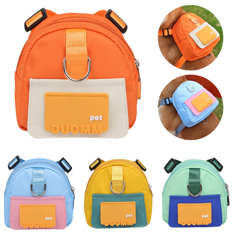 Adjustable Pet Dog Harness With Snack Storage Backpack