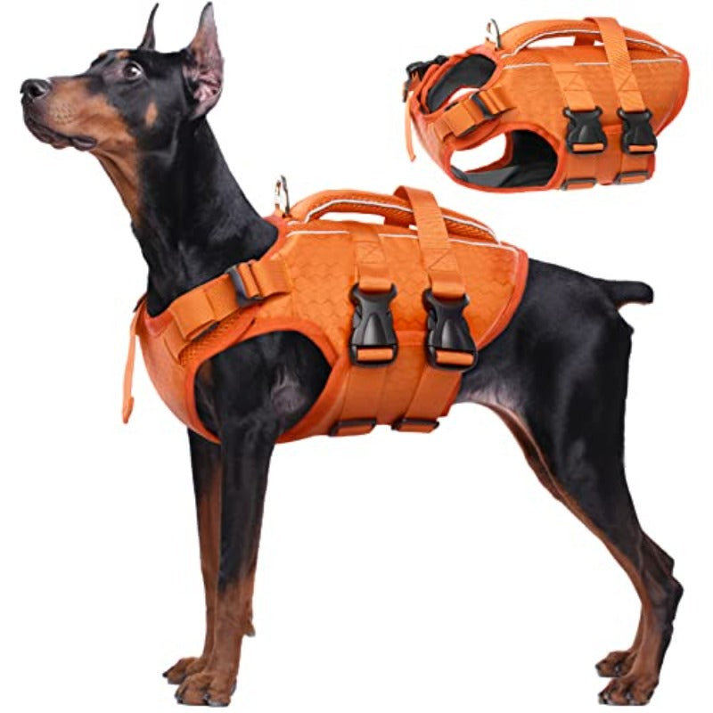 Dog Life Jacket High Flotation Reflective Dog Life Vest WIth Rescue Handle