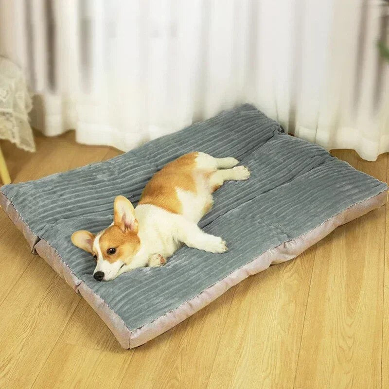 Dog Mat Corduroy Bed Washable Winter Warm Cushion Thicken Dog Sofa