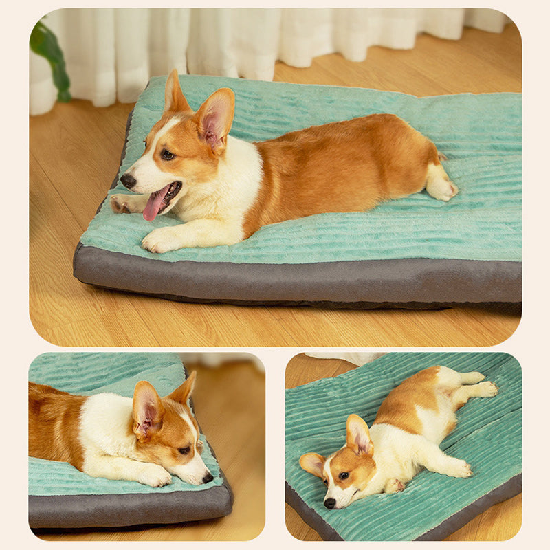 Dog Mat Corduroy Bed Washable Winter Warm Cushion Thicken Dog Sofa