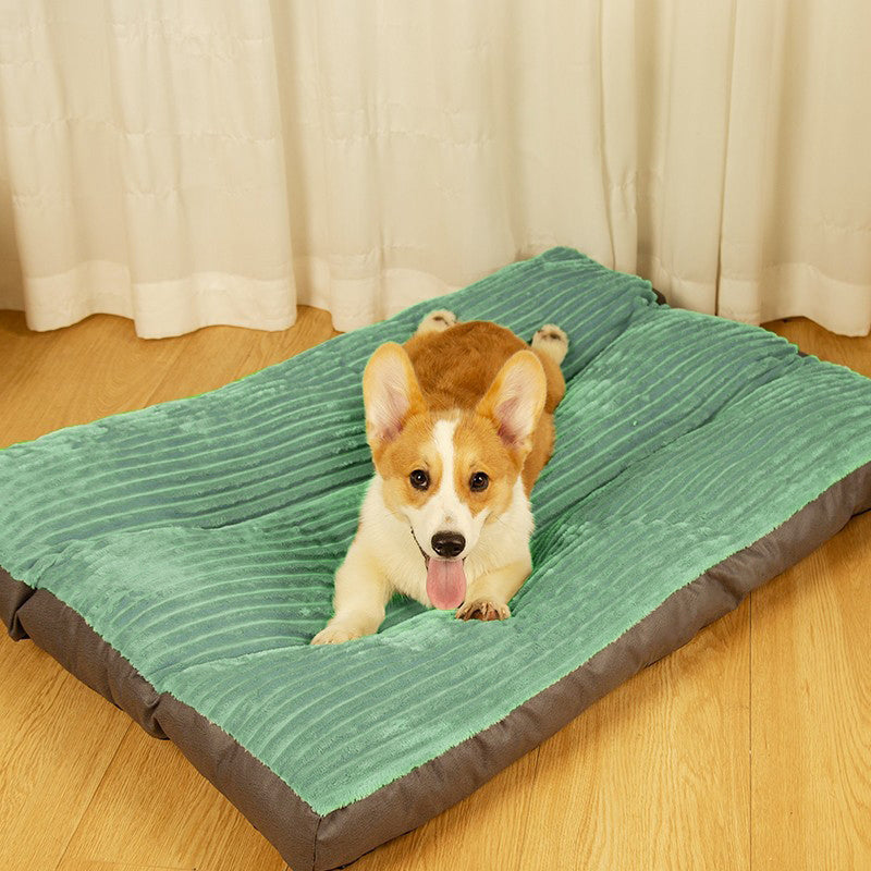 Dog Mat Corduroy Bed Washable Winter Warm Cushion Thicken Dog Sofa