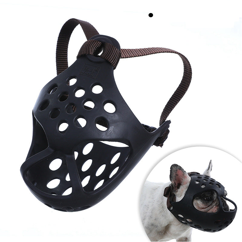 Dog Muzzle For Short Snout Dogs Breathable Holes Biting Chewing