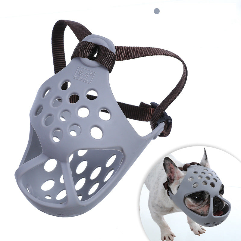 Dog Muzzle For Short Snout Dogs Breathable Holes Biting Chewing