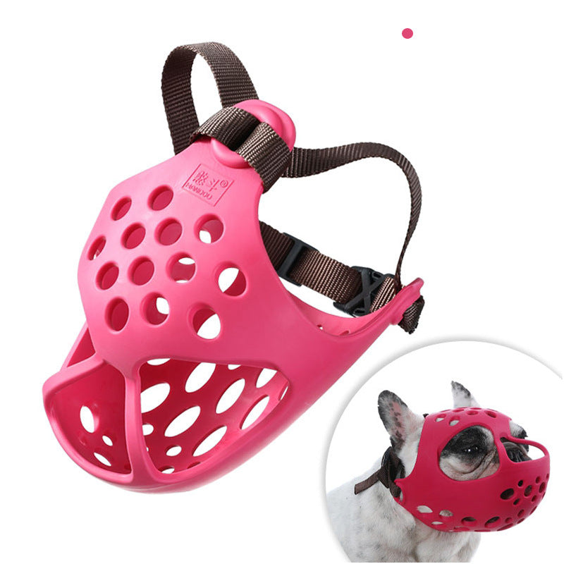 Dog Muzzle For Short Snout Dogs Breathable Holes Biting Chewing