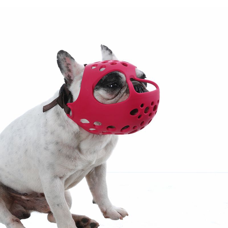 Dog Muzzle For Short Snout Dogs Breathable Holes Biting Chewing