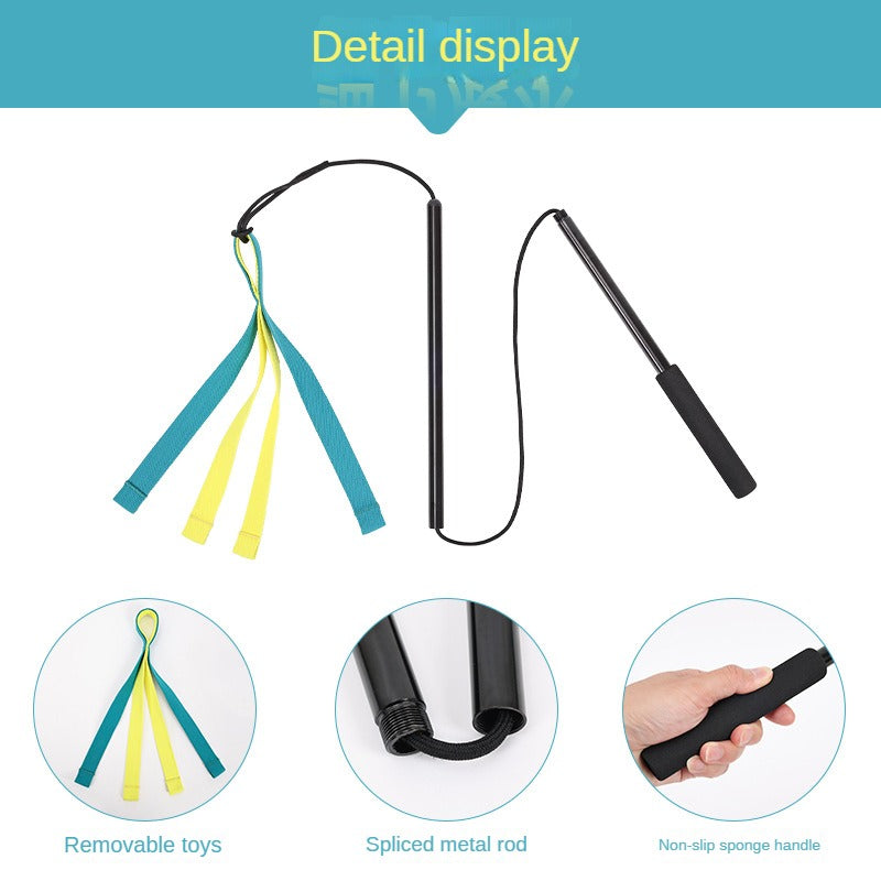 Dog Outdoor Toy Detechable Teaser Wand Pet Flirt Stick Pole For Training Exercise