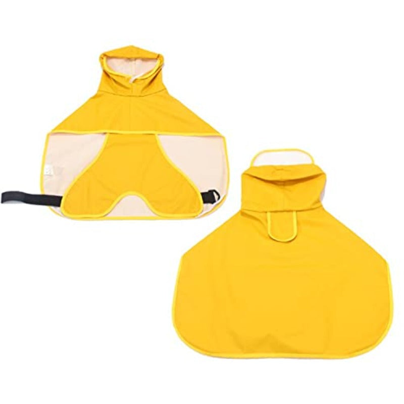 Dog Raincoat Transparent Brim Waterproof PU Pet Dog Clothes Jacket