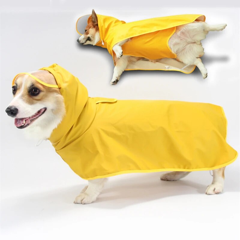 Dog Raincoat Waterproof Soft PU Breathable Dog Rain Jacket With Hood
