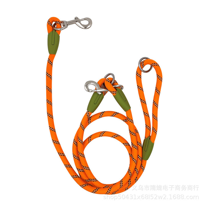 Dog Reflective Leash Pet Nylon Pull-free Hands-free Crossbody Leash