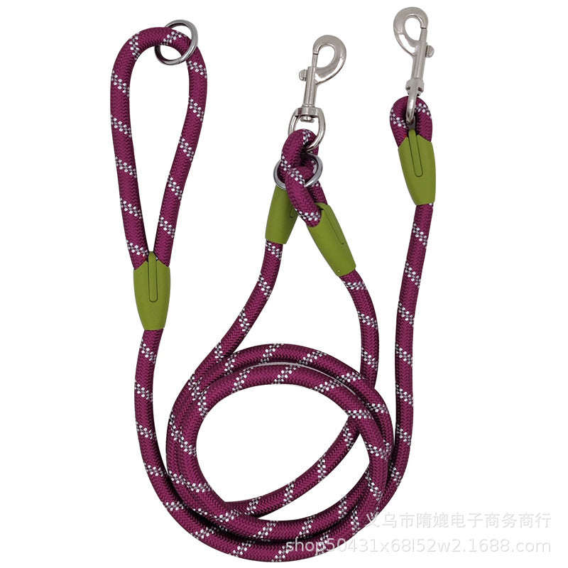 Dog Reflective Leash Pet Nylon Pull-free Hands-free Crossbody Leash