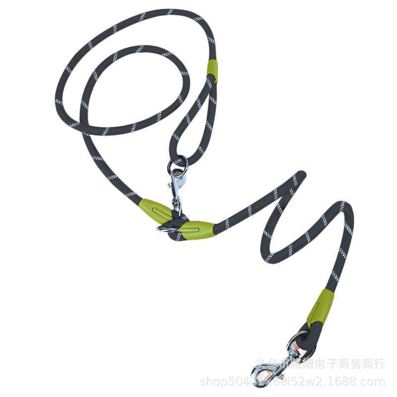 Dog Reflective Leash Pet Nylon Pull-free Hands-free Crossbody Leash
