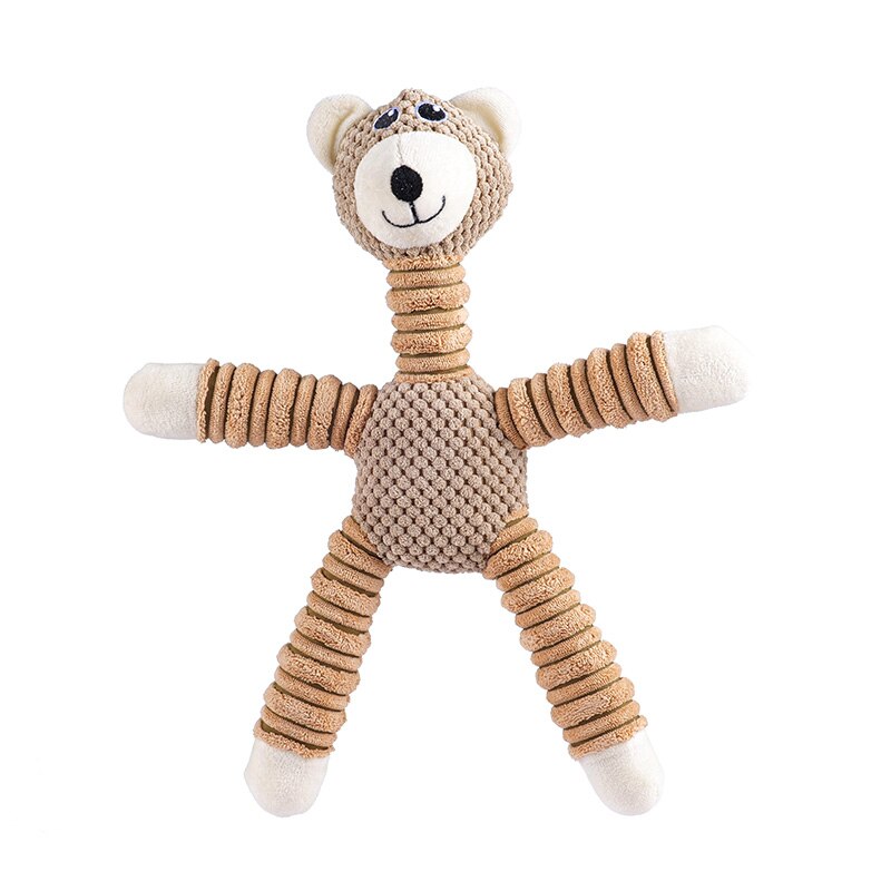 Dog Squeaky Chew Toy Corn Velvet Elephant Bear Pig Animal Shaped Toy