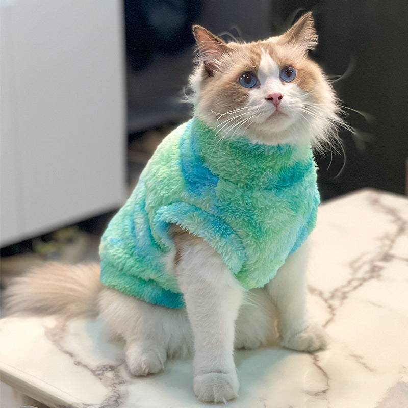 Dog Tie Dye Sweater Skin Friendly Soft Breathable Stretch Fleece