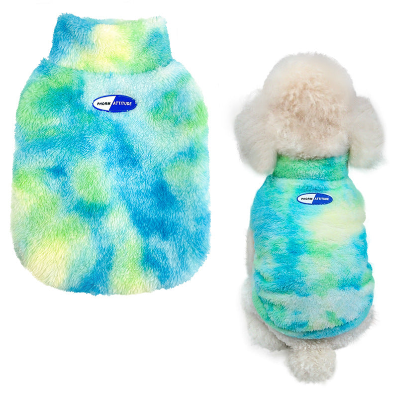 Dog Tie Dye Sweater Skin Friendly Soft Breathable Stretch Fleece